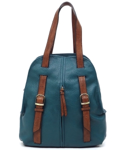 2-Tone Pebbled Convertible Backpack CMS052 BLUE